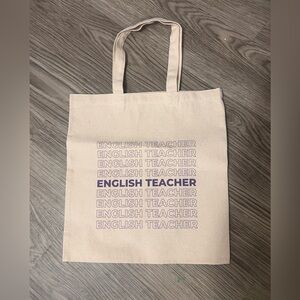Canvas Tote Bag for English Teacher